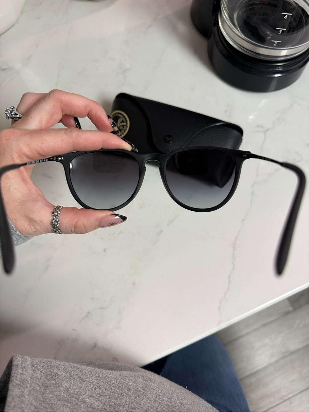 Ray-Ban Women's Erika Black Matte Sunglasses - Picture 5 of 7